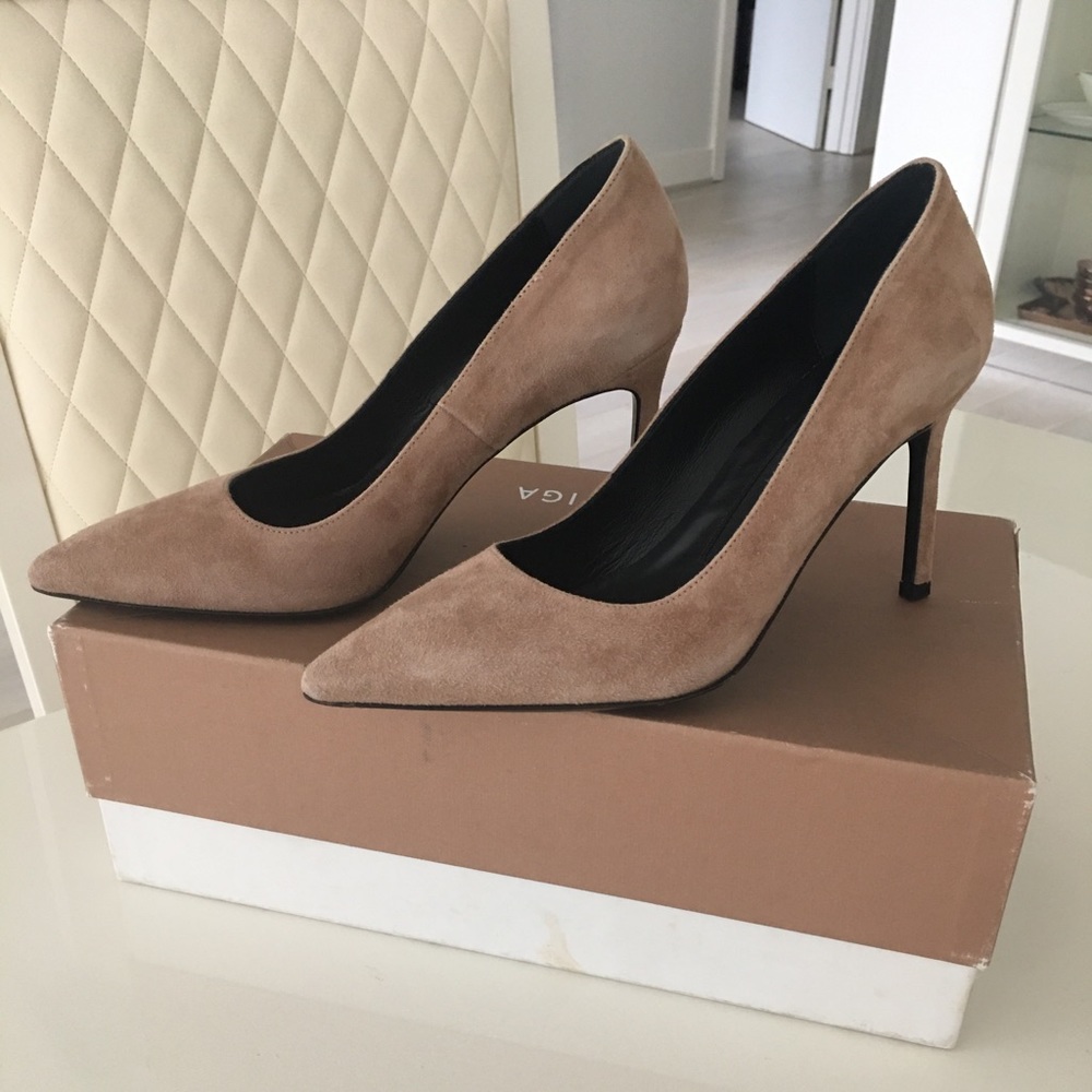 $320 VIA SPIGA WOMEN SUEDE HEELS SHOES SIZE 6